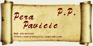 Pera Pavičić vizit kartica